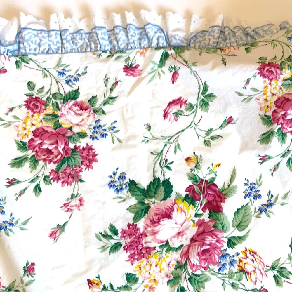 Floral Waverly Twin Flat Sheet White Waverly Flowers Flat Sheet Eyelet